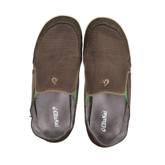 OluKai Shoes Mens 9 Casual Slip On Mesh Nohea Loafer Brown Slide Comfort Active - Picture 6 of 12
